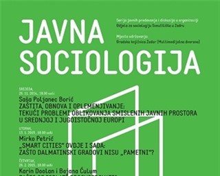 Javna sociologija – odgoda petog predavanja